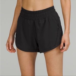 Lululemon high rise track that 3” inseam black shorts